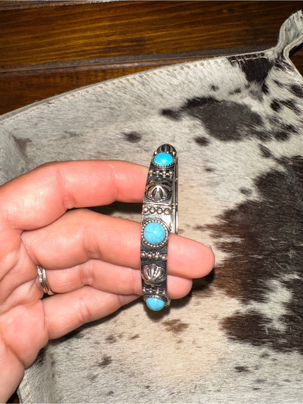 Turquoise Stone Silver Bracelet